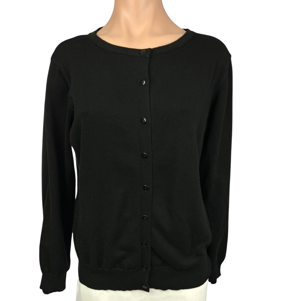 Grace Karin Cardigan Sweater Sz Medium Black Casual  Long Sleeve Button Front